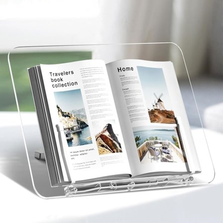 Akryyliset kirjahyllyt, säädettävän kulman kirjahyllyt, kokoontaitettavat reseptitelineet, kevyet kirjahyllyt