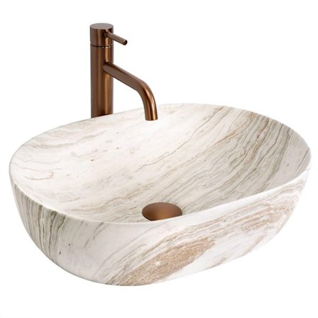 Overliggende håndvask Rea Amelia 48 Saturn Beige 48X34,5X13,5CM