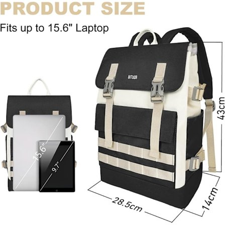 Skolryggsäck dam, ryggsäck dam, 15 tums laptop ryggsäck skolryggsäck flicka