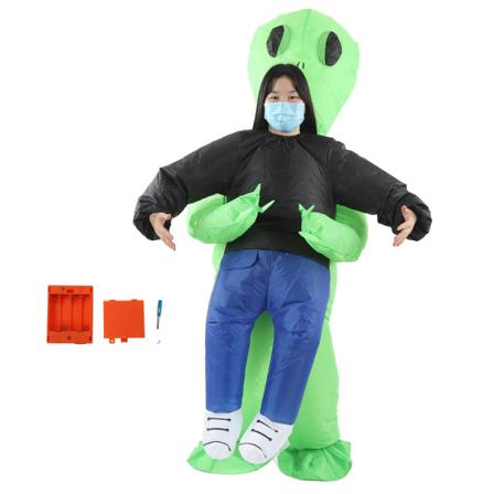 Uppblåsbara Alien Rider-kostymer Innovativt roligt Vattentät Alien Carry People-dräkt för Cosplay Party Festival Barn (för 120-140 cm)