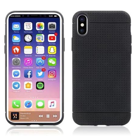 Iphone X/xs - mjukt, Mattsvart Skal Med Unik Design Svart
