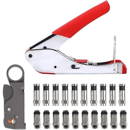 Koaksialkabel Strippeverktøy Krympeverktøy For Koaksialkabler Koaksial Stripper Håndholdt Krympetang Krympesett Kabelkrymper Koaksial Ledningsstripper