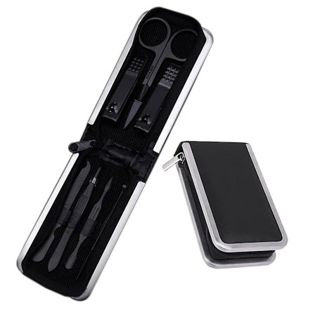 Manikyyri- ja pedikyyrisarja, kynsileikkurit, kynsileikkurit, 7 kpl:n hoitotyökalut miehille ja naisille, matkalaukku