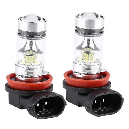 2x H8 H9 H11 6000k Super Hvid 100w LED Forlygtepærer Kit Dæmp Bil Kørelys