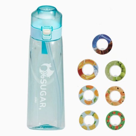 Bærbar Sportsflaske med Fruktinfuser 650ml Gjenbrukbar Gym Skole Utendørs Klatring Transparent Blå