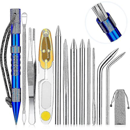 Solmunsidontatyökalut, Fid Paracord Fid -setti Ruostumattomasta teräksestä valmistetut Paracord-nyöritysneulat ja tasoitustyökalu For-jie