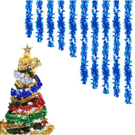 10 st julgransglittergirlang, 2 m metallgirlang, glänsande