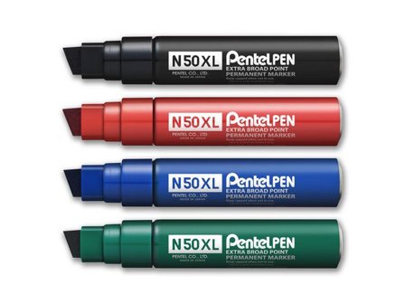 Pentel Märkpenna perm. N50XL sned svart - Lyreco - Kontorsmaterial - Pennor - Märkpennor - Skuren spets