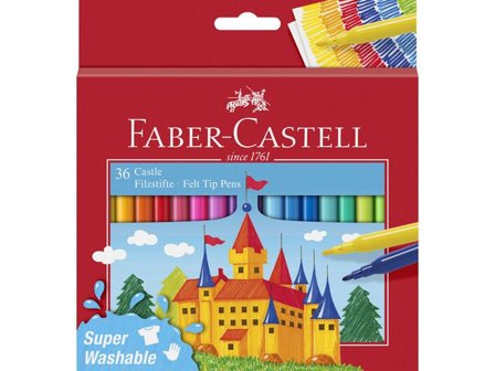 FABER-CASTELL Fiberpenna Barn sorterade färger 36/fp - Lyreco - Skola och förskola - Pennor och tillbehör - Fiberpennor - Standard