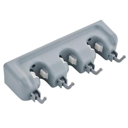 Vægmonteret kosteholder, bambus kostekrog med 3 pladser og 4