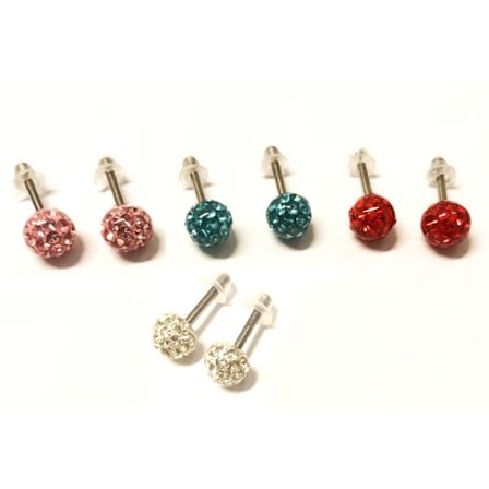 Allergivänliga Titan örhängen med stenar runtom