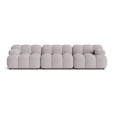 Puffy 3 personers sofa - Lincoln Lysegrå - 285x95x64 - Sofa Lænestol, 3 personers sofa