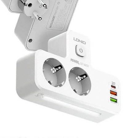 Grenuttag: 2 EU-uttag, 2 USB-A, USB-C, 2500W, Snabbladdning, Kompakt Design, Idealisk För Resor & Hemmabruk