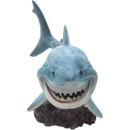 Hartsdekoration i form av en haj i harts för akvarium, liten