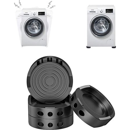 Vibrationsdæmpere til vaskemaskine og tørretumbler - Sæt med 4 - Ekstra tykke - Kan stables