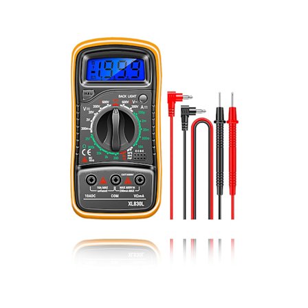 Digital Multimeter Voltmeter, Digital Multimeter, Voltmeter med Dubbla Säkringar, Bärbar Multimeter med LCD-Skärm AC/DC/DC Spänning, Resistans