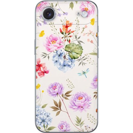 Yhteensopiva Puhelinkuori Apple Apple iPhone 17 Air Kukkakuviota käsinmaalatuilla kukilla, perhosilla ja hyönteisillä romanttiseen skandinaaviseen