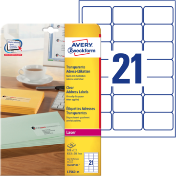 Adresseetiketter 63,5x38,1 mm