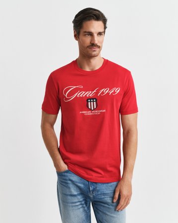 GANT Herren Script Graphic T-Shirt (M) Rot
