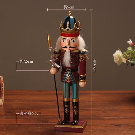 Kreativ Europæisk 30cm Nøddeknækker Soldat Figur Ornamenter Hjem Dekorationer Stue Vinreol Kunstværk