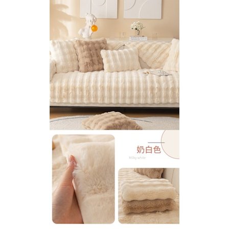 Kanin Plysch Soffa Överdrag L Form 1/2/3/4 Sits Soffa Överdrag Hörnsoffa U Form, 2023 Ny Universal Halkskyddad Soffa Skydd, Super Mjuk Soffa