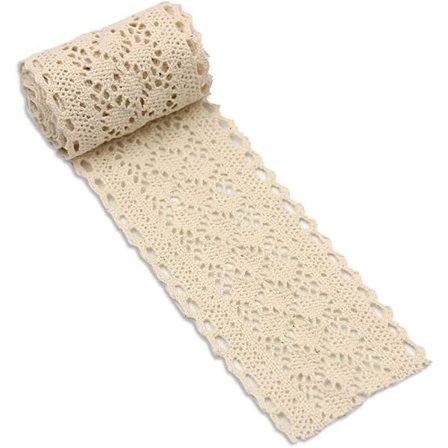 5 meter bred 5,8 cm bomull virkad spets kant trim band vintage stil beige spets band elfenben spets kant trim band för DIY-FM-