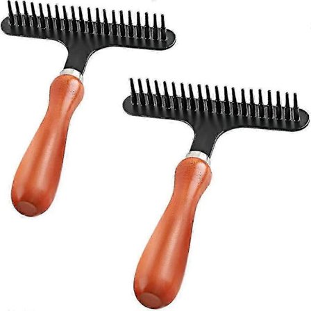 Mattkam för fluffiga mattor, handhållen mattrengörare för borttagning av djurhår och återställande av mjukhet