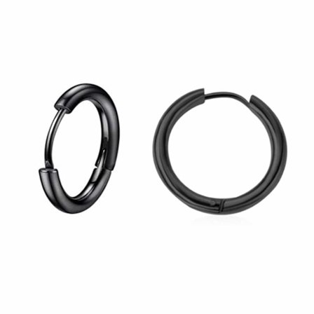 2-pack Svart Örhänge Näsring Piercingsmycke Ring Metall