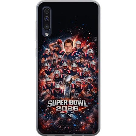 Kompatibelt Mobildeksel til Samsung Galaxy A50 Super Bowl 2026 plakat med New England Patriots og NFL-trofe i eksplosiv sportsdesign