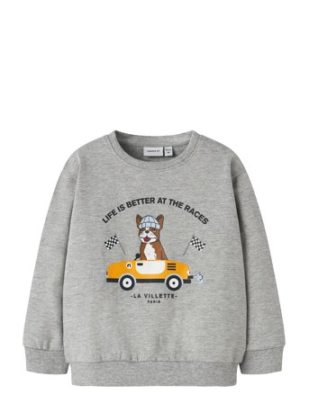 name it Nmmroval Ls Sweat Bru Box - Grey - 104
