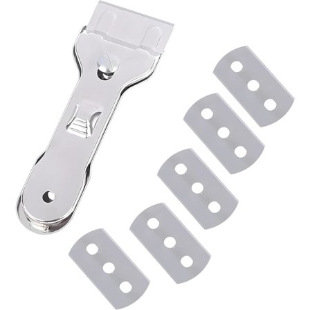 Skrape Kompatibel Glasskeramiske Topper 5 Erstatningsblader Rustfritt Stål Skrape Kompatibel Kjøkken og Husholdning Komfyr Vinduer Ovn Speil