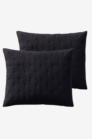 Jotex - Putetrekk 2-pk 50x60 Cm Svart - CALM - Kjøp Pynteputer & trekk hos Jotex