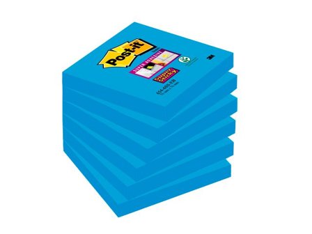 POST-IT Super Sticky-notislappar 76 x 76 mm, Electric Blue, 90 blad, 654-6SP-EB - Lyreco - Kontorsmaterial - Notes och Post-It - Notes - Extra sticky