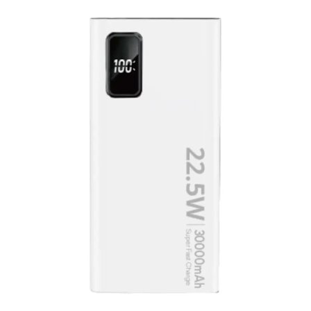 SiGN Super Powerbank 30000 mAh, 22,5W - Hvid