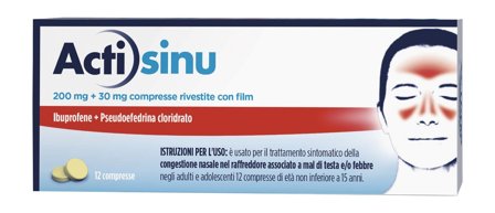 ActiSinu 12 Compresse Sinusite Raffreddore e Mal di testa