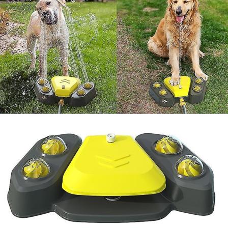 Hundesprinkler Udendørs Hunde Vandfontæne Nem Poteaktiveret 2 Aqua Udløbstilstande Slange Dispenser-yky Yellow