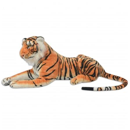 Vidaxl Tigerleksak Plysch Brun Xxl Brun