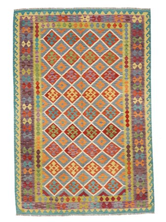 Dywan Kilim Afgan Old Style 199X291 Pomarańczowy/Ciemnoczerwony (Wełna, Afganistan)