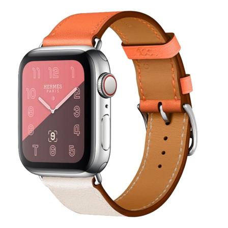 Armband För Apple Watch 42/44/45mm Konstläder Tvåfärgad Orange & Vit