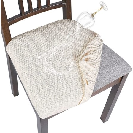 Stoltrekk 2 stk Stolputetrekk Avtakbart Vanntett Stolsetetrekk hvitt