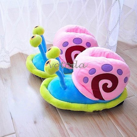 Vinter Tecknade Tofflor Dam Roliga Söta Snigel Hem Plyschskor Inomhus Bekväma Plattor Pälsiga Varma Bomullstofflor Flicka Flip Flop