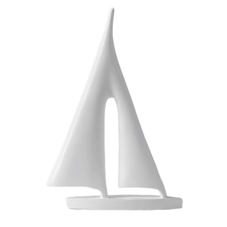 Moderne, enkle seilbåtornamenter, seilbåt-hvit-stor