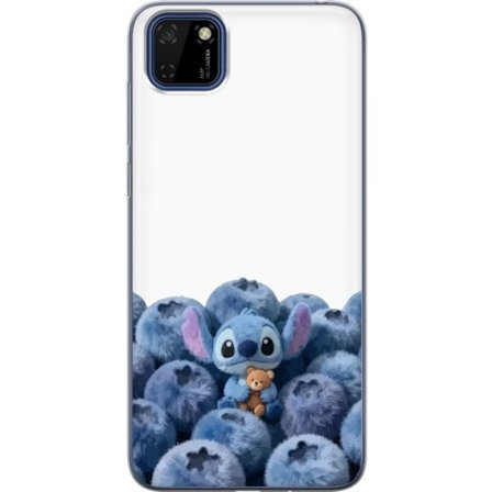 Kompatibelt Mobildeksel til Huawei Huawei Y5p Søt blå karakter blant blåbær med bamse i mykt og lekent illustrasjon