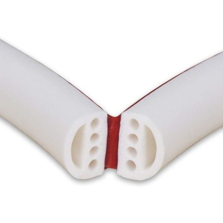 Profesjonelle dør- og vindustetninger porøs design silikon selvklebende isolerende gummi antikollisjon (6M, hvit)