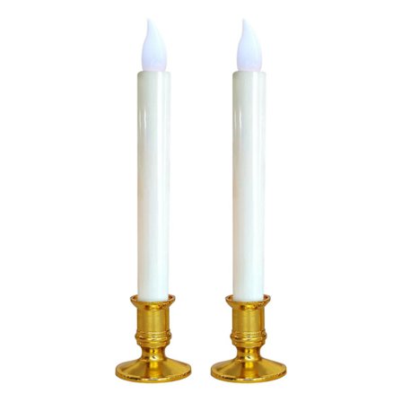 Lange elektroniske stearinlys med svingende flamme, dekorativ lampe, 1 par