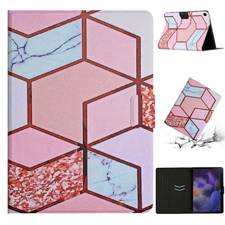 Samsung Galaxy Tab A8 Marble Mönster Smart Läderfodral