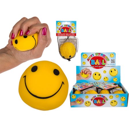 Klem og Formbar Smiley Stressball Stress Avslappingsball Klem Gul one size