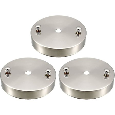 Retro-kattovalaisimen levy, teräväkärkinen pyöreä pohja, runko, levy, riippuvalaisimen tarvikkeet, 97 mm x 20 mm, hopeanvärinen