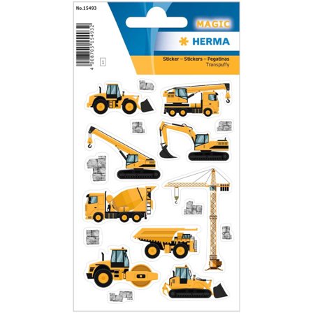 HERMA Stickers Construction vehicles 1 sheet