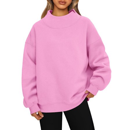 Oversized sweatshirts til damer, turtleneck pullover, langærmede hættetrøjer, efterårsmode outfits